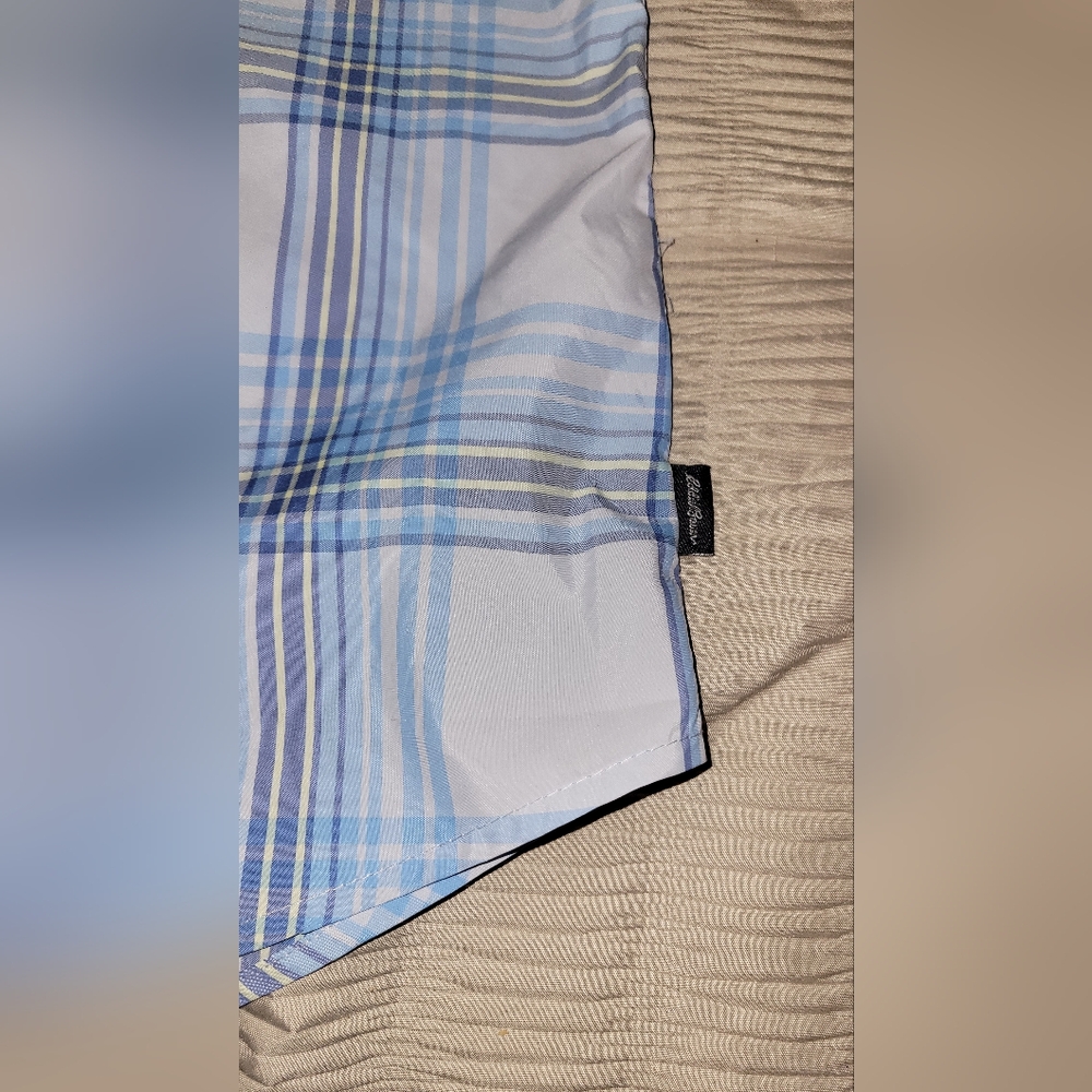 Women's Blue Plaid Shirt - Picture 6 of 7